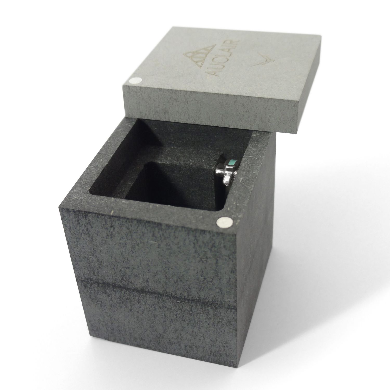 Bague Isiro argent laque turquoise boite ouverte bijou ethique responsable