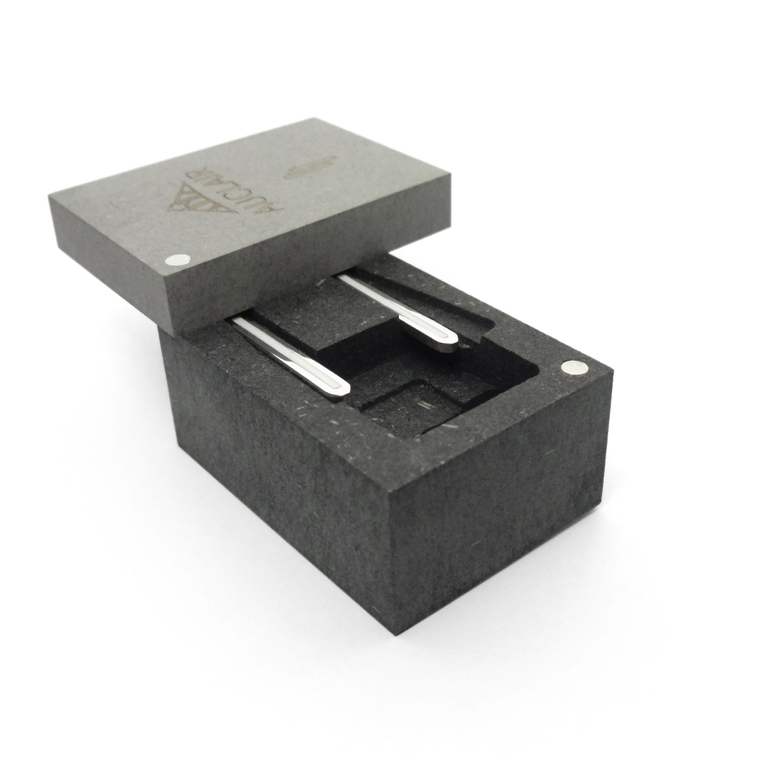 Boucles d'oreilles Suba argent laque blanche boite ouverte elegance ethique