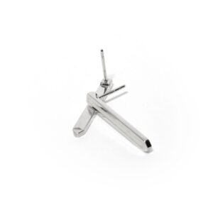 Boucles d'oreilles Suba argent laque blanche vue dos fond blanc elegance subtile