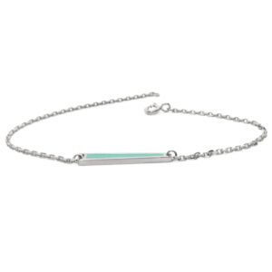 Gourmette Kda argent laque turquoise fond blanc elegance discrete ethique