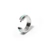 Bague Isiro argent laque turquoise fond blanc creation artisanale responsable