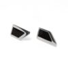 Boucles d'oreilles Voli argent laque noire vue face bijou artisanal