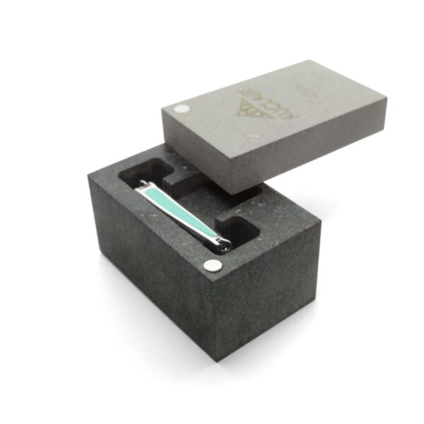 Gourmette Kda argent laque turquoise boite ouverte bijou artisanal