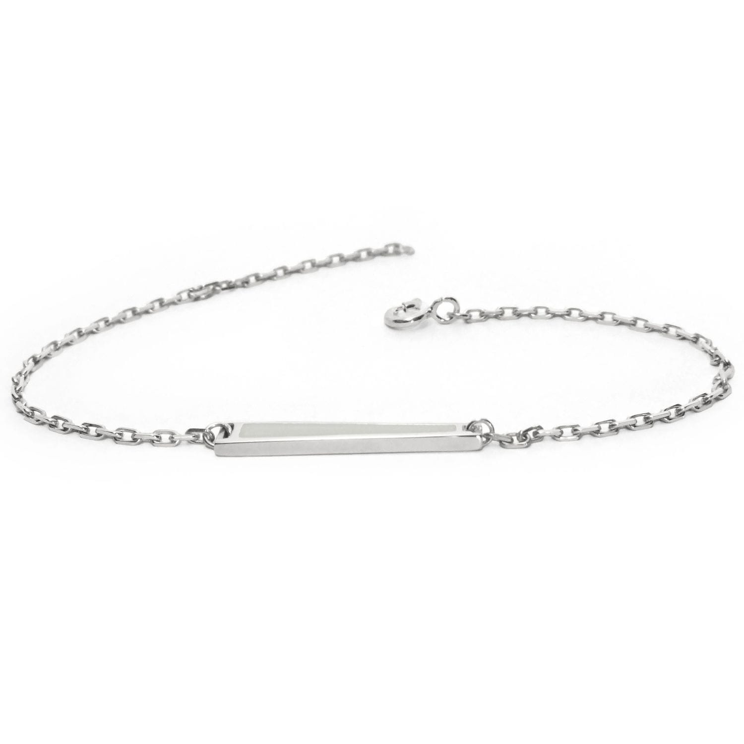 Bracelet Kda argent laque blanche fond blanc design raffine moderne