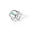 Bague Icto argent laque turquoise fond blanc design moderne epure