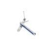 Boucles d'oreilles Suba argent laque bleue vue dos fond blanc finitions artisanales