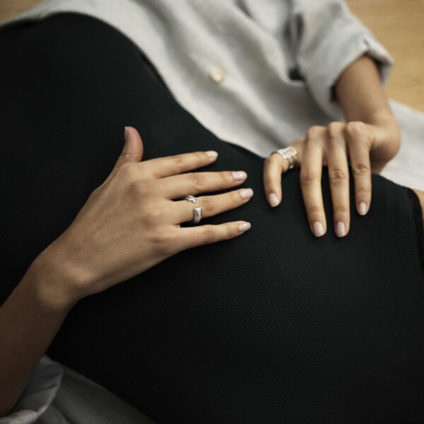 Bague Isiro argent laque turquoise bijou minimaliste cadre naturel