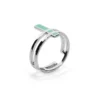 bague troy argent 925 recycle laque turquoise ajoure elegant pour un style epure